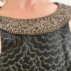 Trina Turk black and gold beaded collar dress - 4